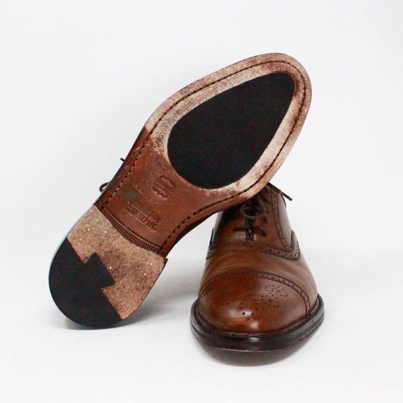 JOHNSON MURPHY #40283 Brown Leather Conard Cap Toe Oxford Men’s Shoes (US 9.5 EU